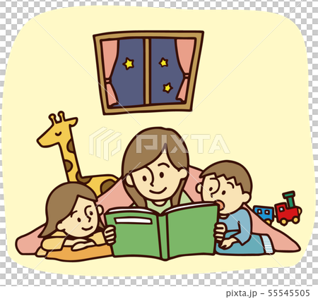 親子で読書のイラスト素材 親子で読書のイラスト素材