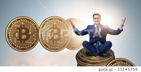 Businessman in cryptocurrency blockchain concept Businessman in cryptocurrency blockchain concept 55545759