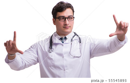 Young male doctor isolated on white background Young male doctor isolated on white background 55545893
