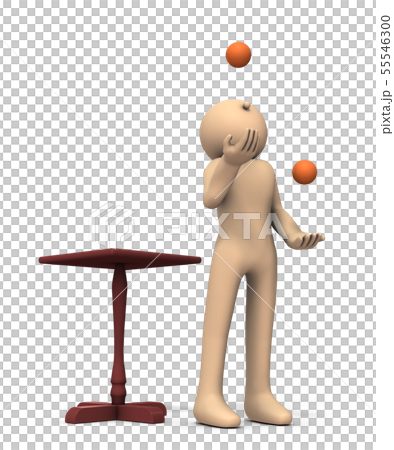お手玉のジャグリングをするキャラクター お手玉のジャグリングをするキャラクター 55546300