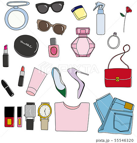 Women's cosmetics Fashion items - Stock Illustration [55546320