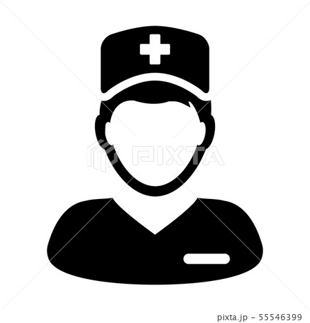 Medical attendant icon vector male person profile 55546399