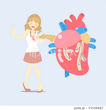 Woman With Heart Failure Attack Diseaseのイラスト素材