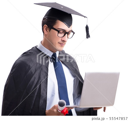 Student graduate isolated on white background 55547857