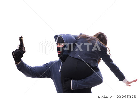 Businesswoman is kidnapped by the gunman 55548859