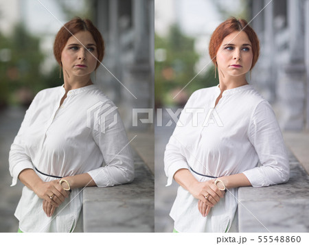 Befor and after retouching collage 55548860