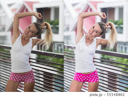 Befor and after retouching collage 55548862