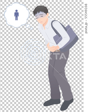 腹痛の男性 55549108