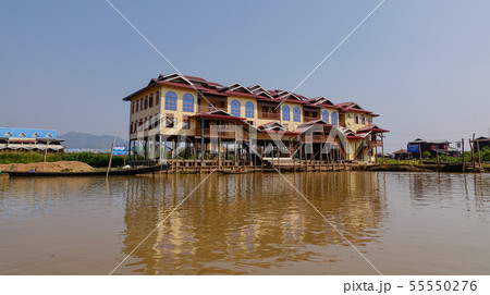 Floating houses on Inle Lake, Myanmar Floating houses on Inle Lake, Myanmar 55550276