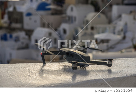 A drone with cityscape of Santorini 55551654
