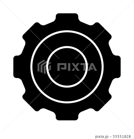 Glyph gear icon. Simple design pictogram. Vector 55551828
