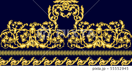 Beautiful golden border with baroque motifs. 55552945