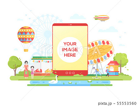 Amusement park - flat design style vector illustration 55553560