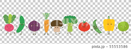 Vegetables That Hold Hands Character Stock Illustration
