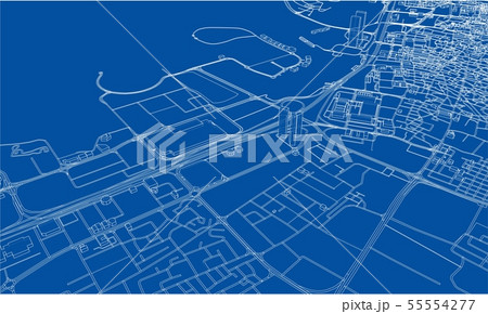 Outline city concept. Wire-frame style 55554277