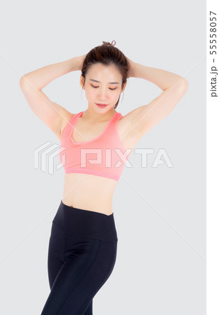 Beautiful portrait young asian woman in sport Beautiful portrait young asian woman in sport 55558057