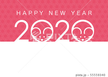 2020年 年賀状テンプレート 2020年 年賀状テンプレート 55559340