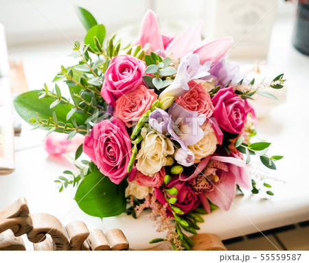 beauty wedding bouquet with roses 55559587