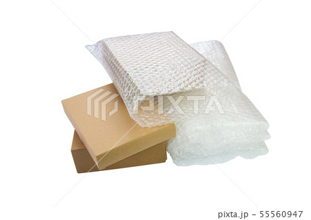 Bubbles covering the box by bubble wrap   55560947