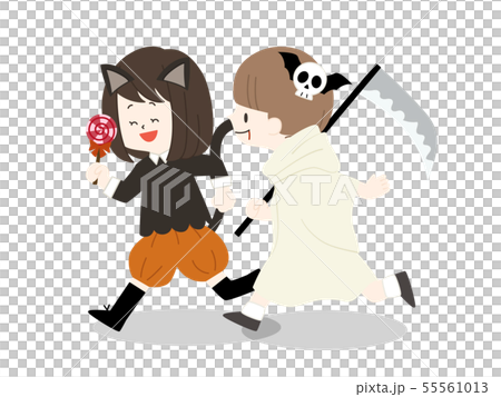 ハロウィン-仮装-男の子と女の子 ハロウィン-仮装-男の子と女の子 55561013