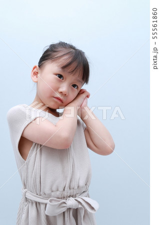 カジュアル (夏服 春服 女の子 日本人 園児 3歳 ファッション ポートレート ポニーテール) 55561860