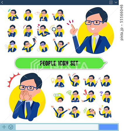 flat type glasses Honest man_icon flat type glasses Honest man_icon 55566046