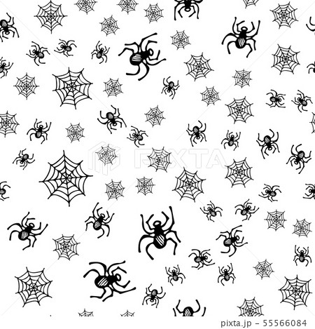 Sketch spider web Halloween seamless pattern. 55566084