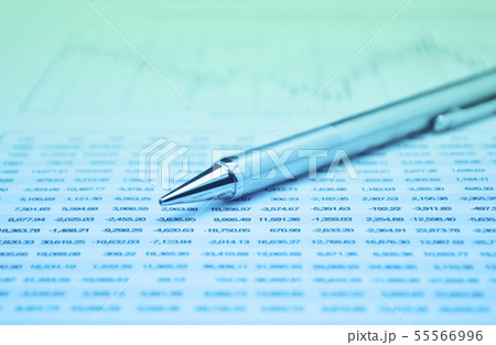 Closeup of pencil on business graph Closeup of pencil on business graph 55566996