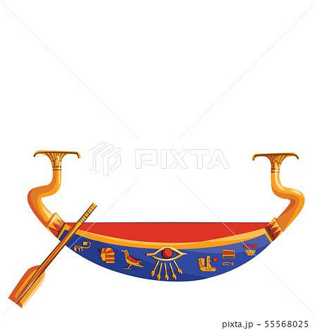 Ancient Egypt wooden boat for sun god trip 55568025