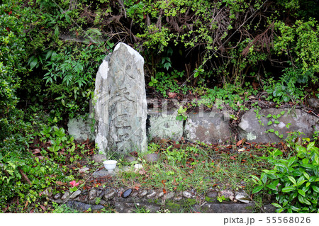 水呑王子の石碑　熊野本宮大社と発心門王子の間の熊野古道にひっそりと置かれている　　 55568026