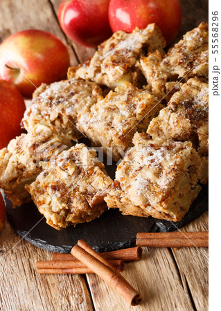 Homemade apple blondies with cinnamon and nuts 55568296