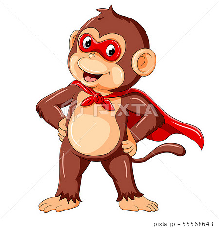 cute monkey cartoon wearing superhero costume cute monkey cartoon wearing superhero costume 55568643