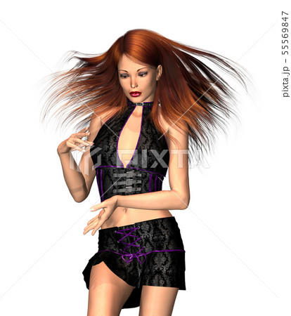 Dancing 3d brunette girl 55569847