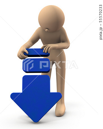 下落を表すアブストラクト3DCGイラスト 下落を表すアブストラクト3DCGイラスト 55570233