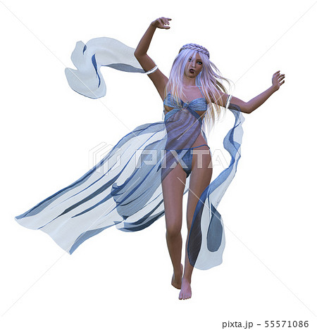 Woman in flowing dress 55571086