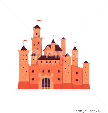 Medieval Fantasy Fairytale Castle Towers Vector のイラスト素材