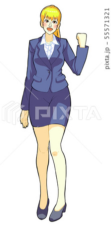 リクルースーツの美人女性 金髪白人 Beautiful Woman In Recruit Suitのイラスト素材