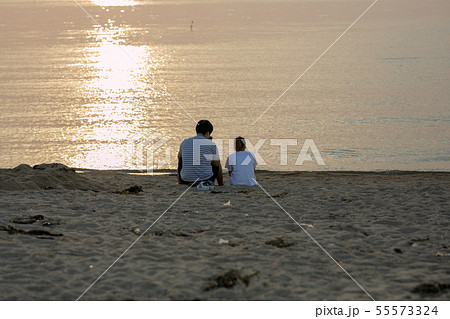 家族　海　夕日 55573324