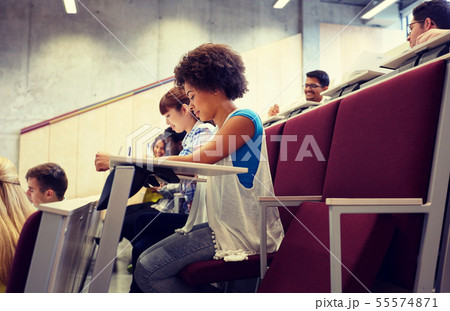 group of students with notebooks at lecture hall group of students with notebooks at lecture hall 55574871