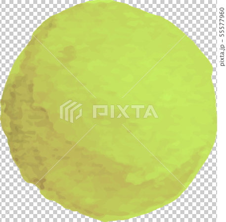 水彩_watercolor_イラスト_丸_circle__ume_梅の実_草色_grass 55577960