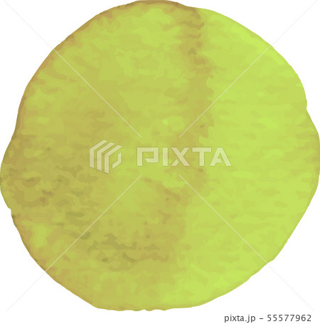 水彩_watercolor_イラスト_丸_circle__ume_梅の実_草色_grass 55577962