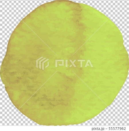 水彩_watercolor_イラスト_丸_circle__ume_梅の実_草色_grass 55577962