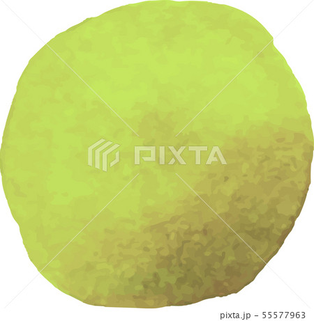 水彩_watercolor_イラスト_丸_circle__ume_梅の実_草色_grass 55577963