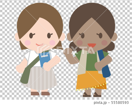 留学生と交流する女性 留学生と交流する女性 55580593