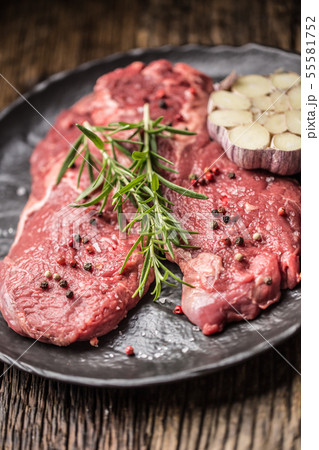 Beef meeat Rib-Eye steak wit rosemary salt and 55581752