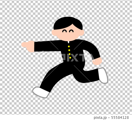 Smile Gakuran boy pointing to the side (deformed color) Smile Gakuran boy pointing to the side (deformed color) 55584128