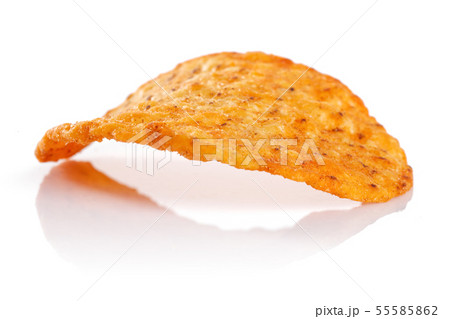 Round corn chip isolated on white Round corn chip isolated on white 55585862