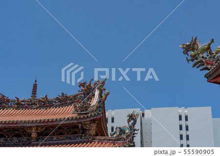 龍山寺　艋舺龍山寺　台北　台湾　快晴　青空　青い 55590905