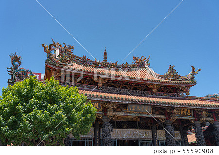龍山寺　艋舺龍山寺　台北　台湾　快晴　青空　青い 55590908