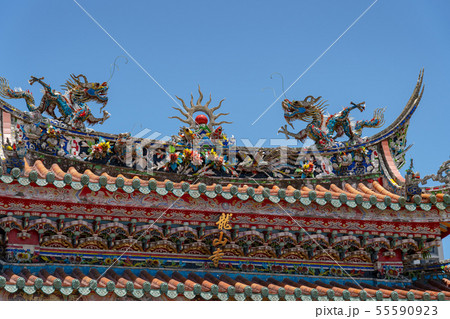 龍山寺 艋舺龍山寺 台北 台湾 快晴 青空 青い 龍山寺 艋舺龍山寺 台北 台湾 快晴 青空 青い 55590923